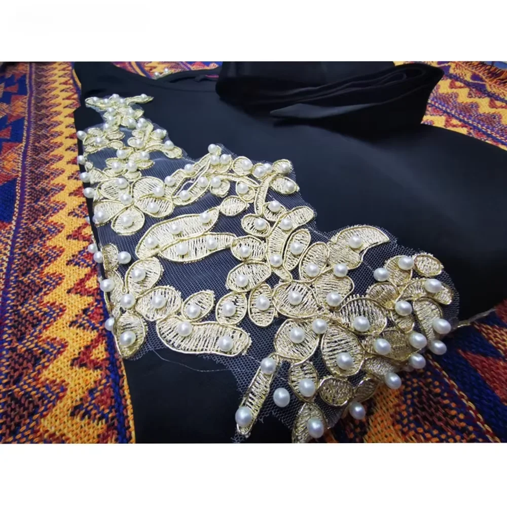 Muslim Fashion Dress Women Arab Pearl Dresses Dinner Party Plus Size Loose Casual Elegant Female Maxi Dress