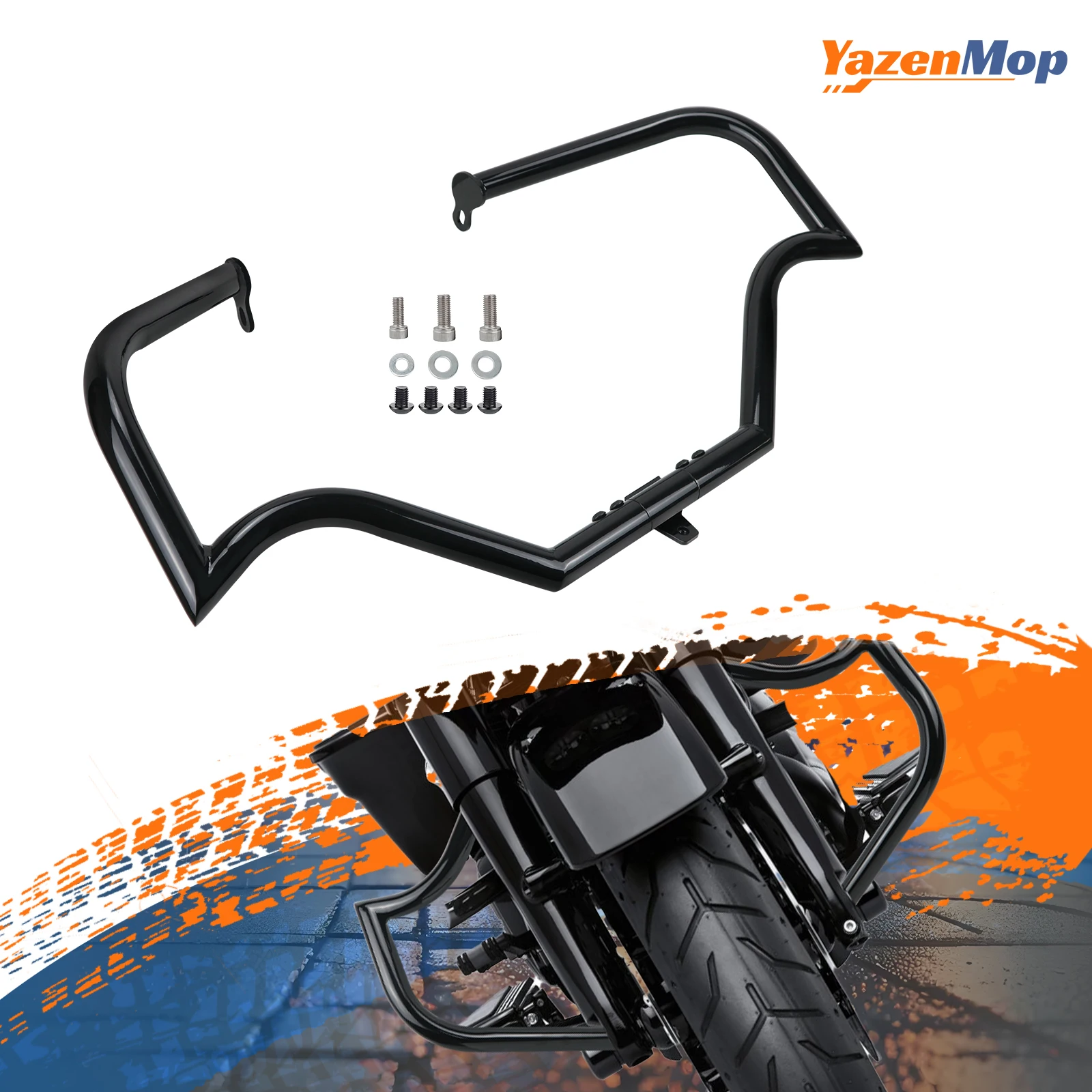 

Motorcycle Detachable Front Engine Guard Crash Bar for Harley Touring 2009-up Road Glide Street Glide Road King Engine Protector
