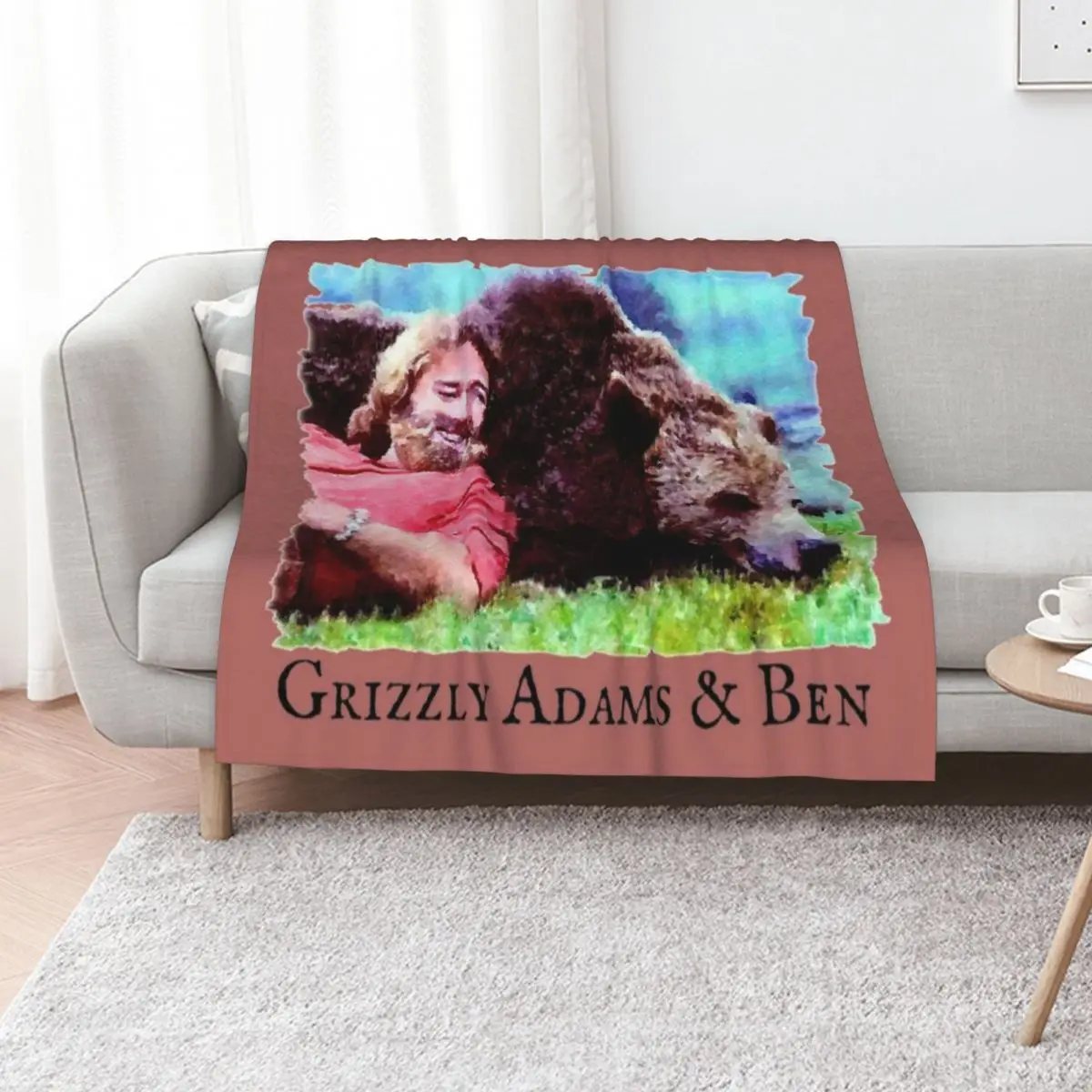Grizzly Adams & Ben Throw Blanket Blankets For Bed Quilt Kid'S Loose Hairy Soft Plaid Blankets