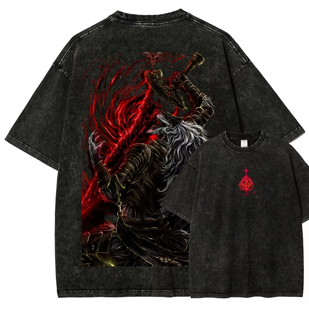Vintage Sufferer Grafikdruck 100% Baumwolle Schweres Gewaschenes T-Shirt Unisex Goth Ästhetik Streetwear Kurzarm Freizeit-Oberteil – Detail 4
