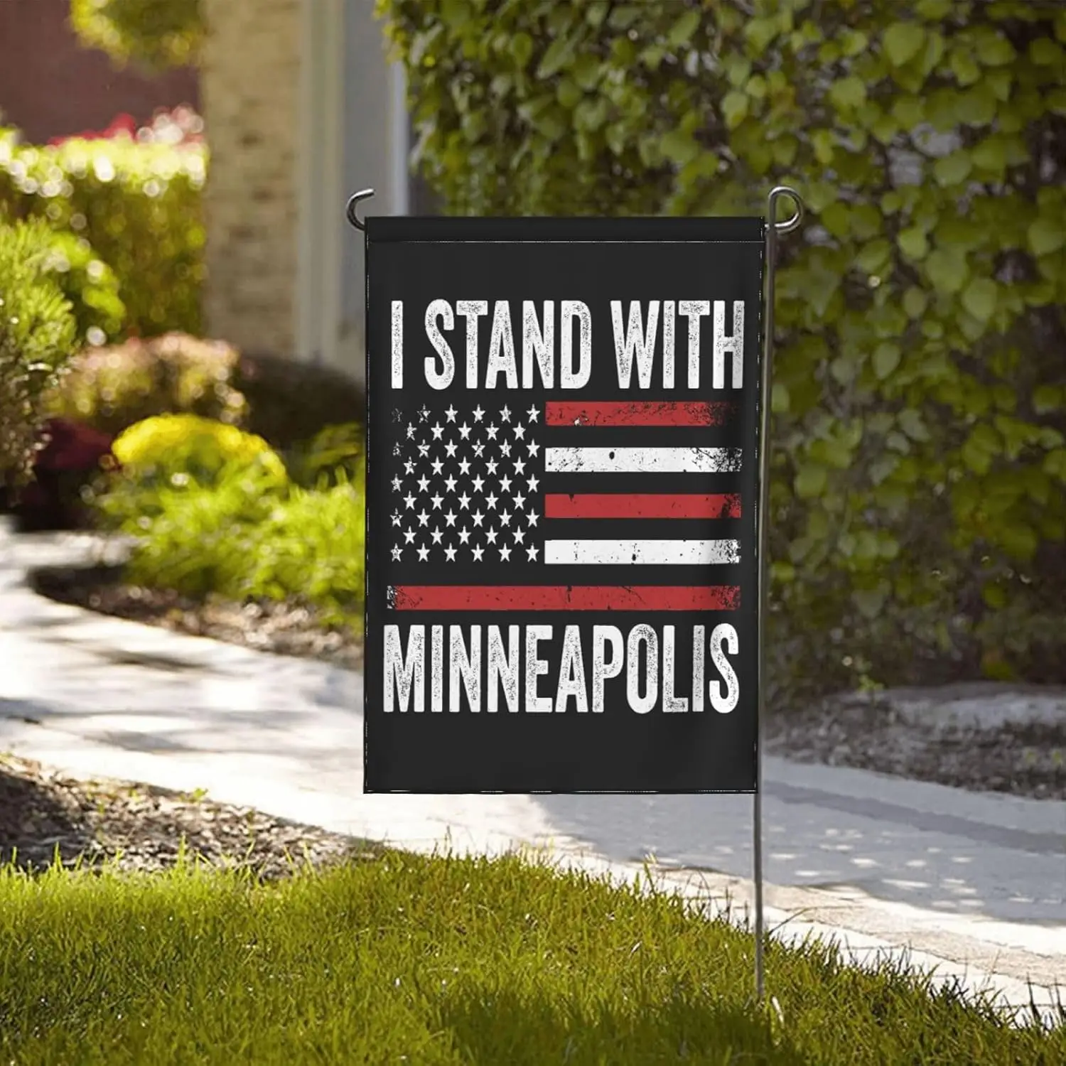 I Stand With Minneapolis flag Minnesota Resist Anti Ice 12x18 In Yard Flags Double-Side Outdoor Garden Banner ZZM