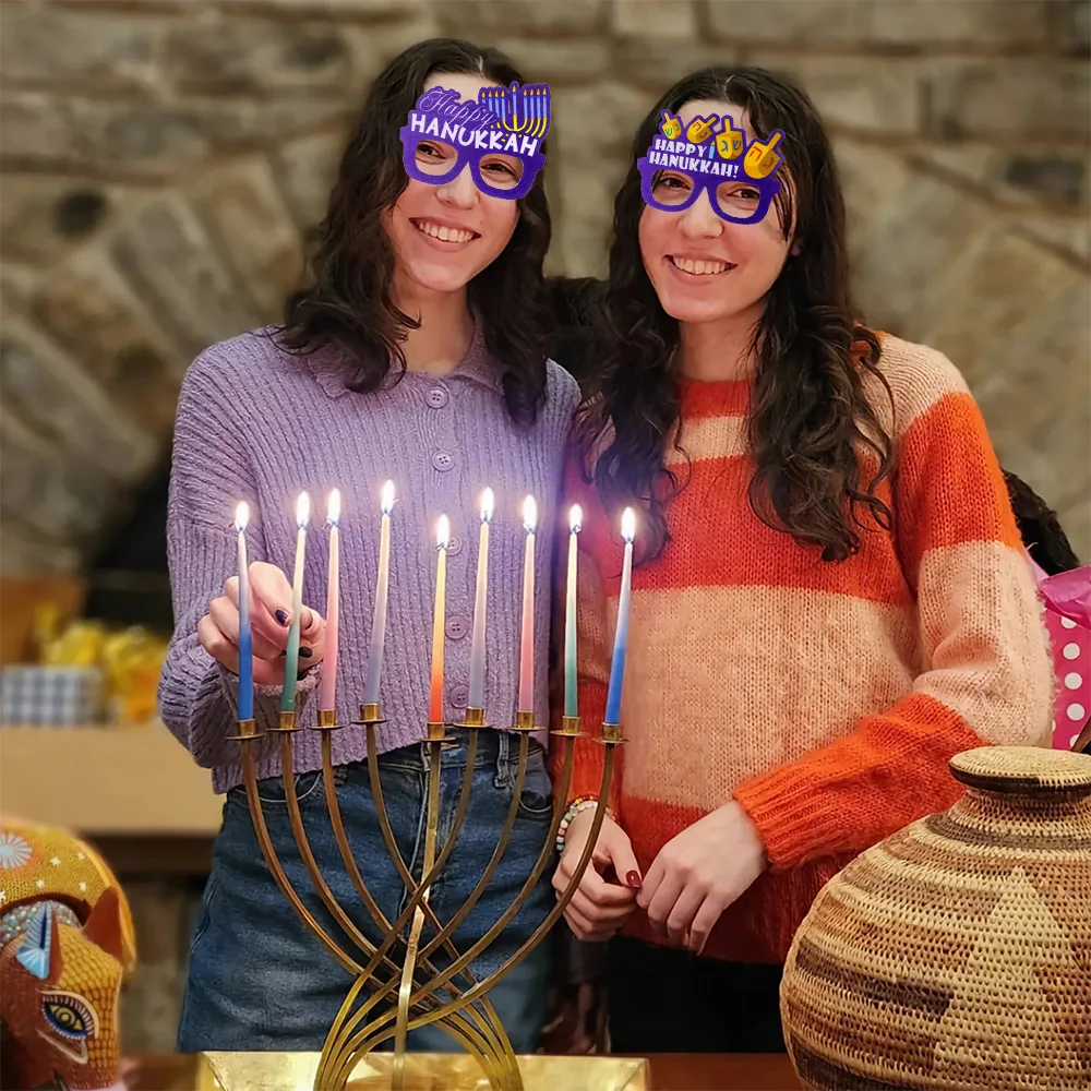 12pcs Happy Chanukah glasses Printed Happy Hanukkah Letters Inflatable Party Decoration Chanukah Eyeglasses Shower Decoratiosn