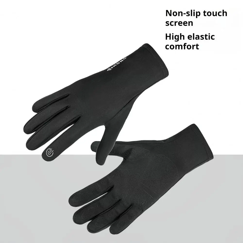 Leather Cycling Gloves Windproof Cycling Gloves with Silicone Palm for Strong Grip Functionality for Motorcycle