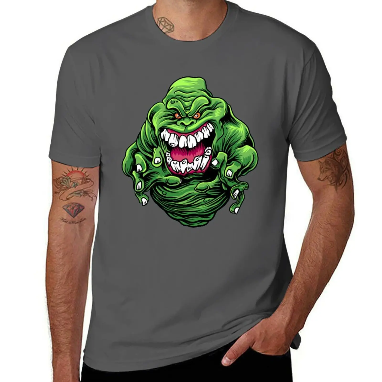 

ghostbusters green slimer T-Shirt cotton t shirt man man t shirt designer t shirts for man cotton funny T-Shirt