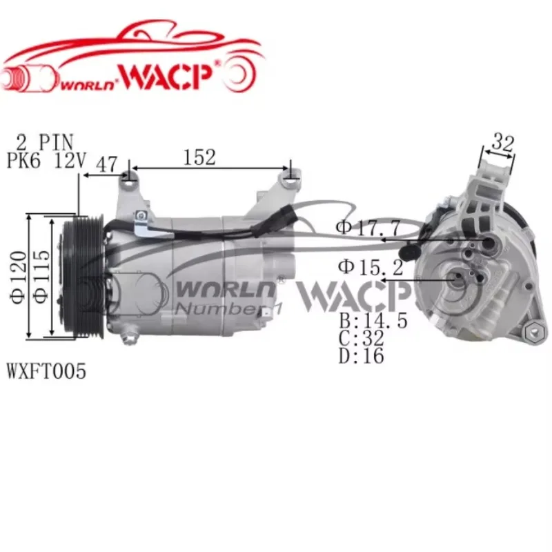

Modification RC.600.463 Automotive AC Parts 68418826AA 51922505 51973796 for E-Tork Fiat for Palio for Doblo for Strada Locker W