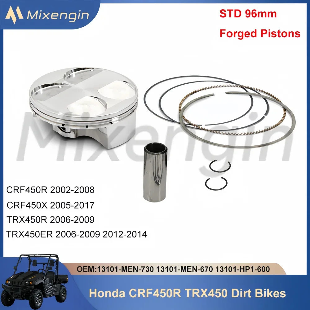 STD 96mm High quality Motorcycle Engine Forged piston kit For Honda CRF450R 02-08 CRF450X 05-17 TRX450R TRX450ER 06-09 12-14