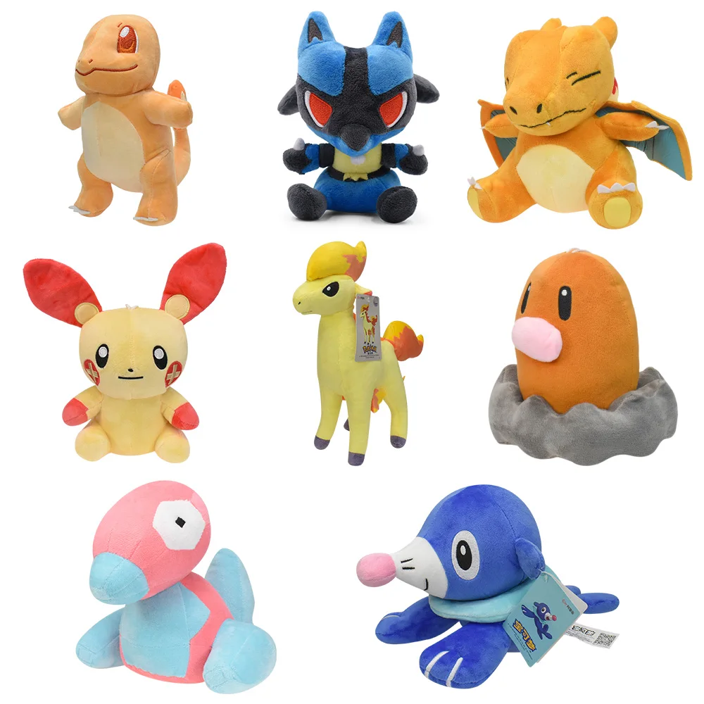 Pokemon Soft Plush Toys Raboot Lycanroc Chespin Pachirisu Exeggutor Stuffed Animal Dolls Wooloo Phanpy Celebi Fennekin Torracat