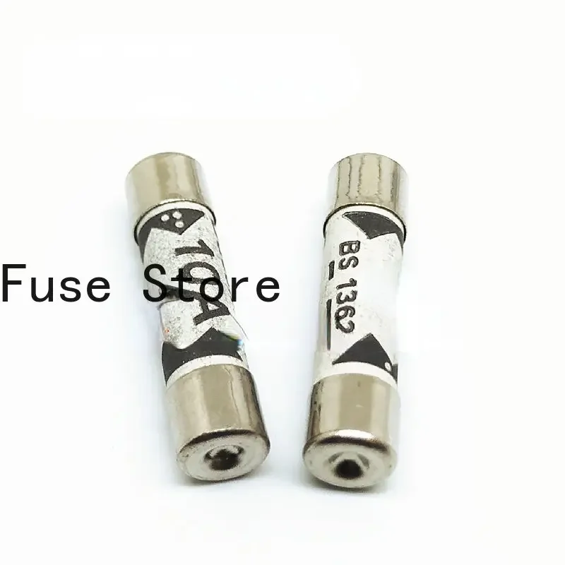 10PCS BS1362 3A 5A 10A 13A 15A Sand Filled Anti Riot Plug Ceramic Fuse Tube 6 * 25mm