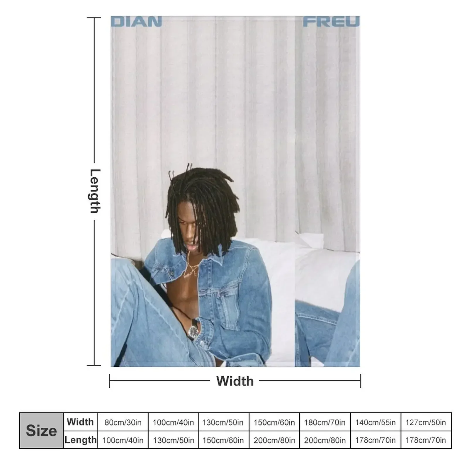DANIEL CAESAR DENIM Throw Blanket couch cozy soft plush fuzzy picnic outdoor blanket