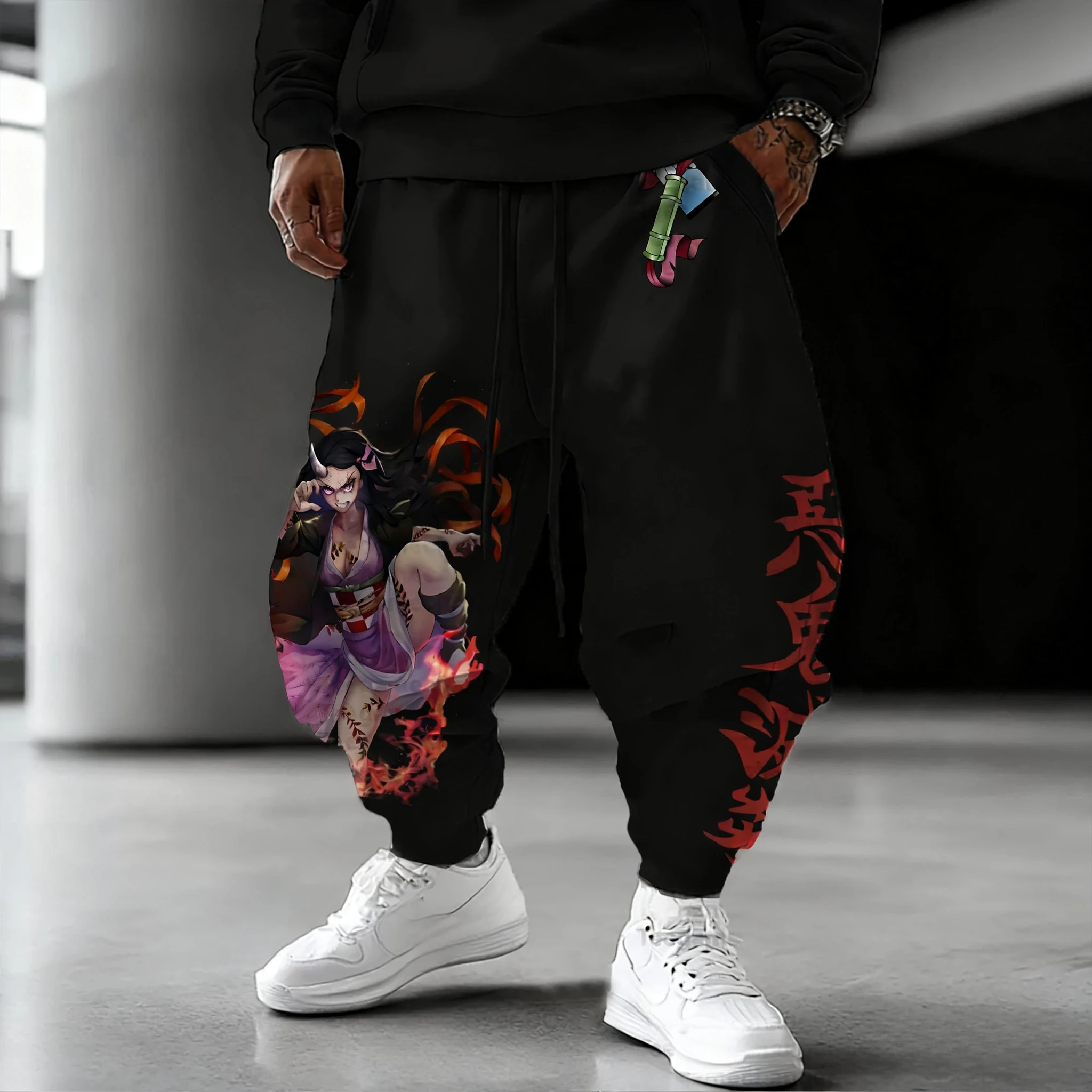 

Demon Slayer Co Branded Sweetpants Fall/Winter Men's New Nezuko Anime Printed American Trend Versatile Loose Casual Sports Pants