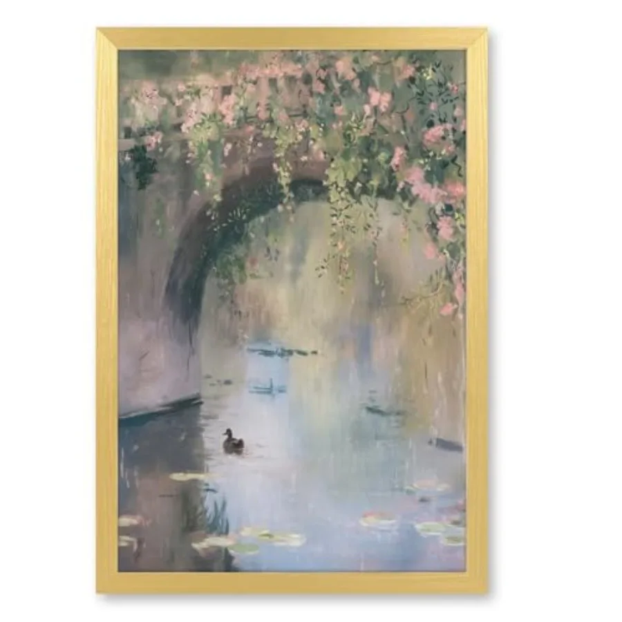 

Monet Style Wall Art Romantic Pastel Oil Painting Prints French Country Poster Impressionist Floral Duck Decor Vintage Water Li