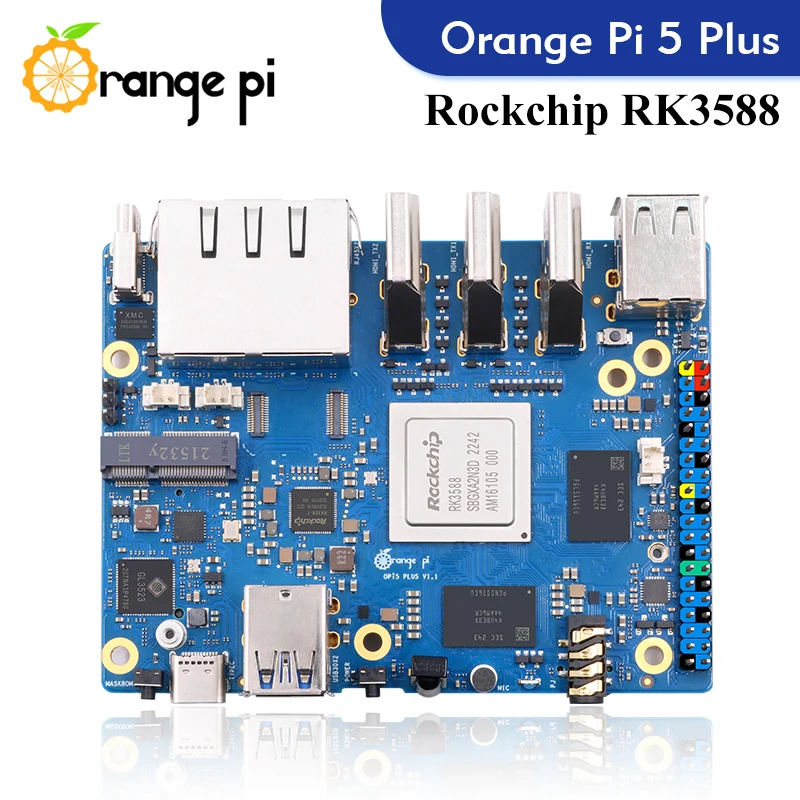 Orange Pi 5 Plus 4GB 8GB 16GB RAM Single Board Computer RK3588 PCIE Module External WiFi-BT SSD 8K Pi5 Demo Development Board