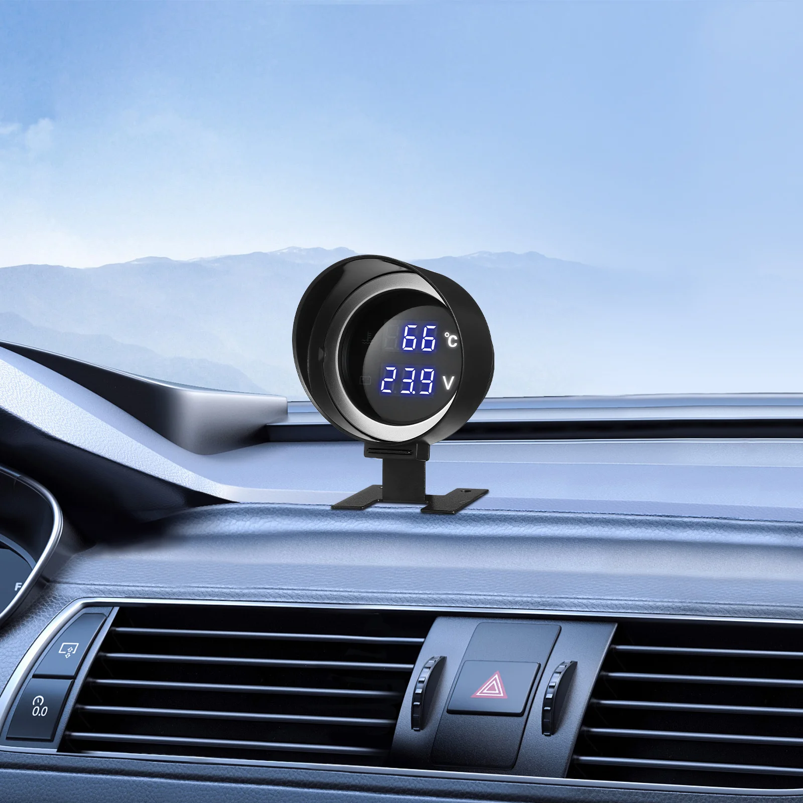 Medidor de voltaje de temperatura del agua para coche, pantalla Led Digital, tamaño compacto para motor de vehículo, fácil instalación, 1 Uds.