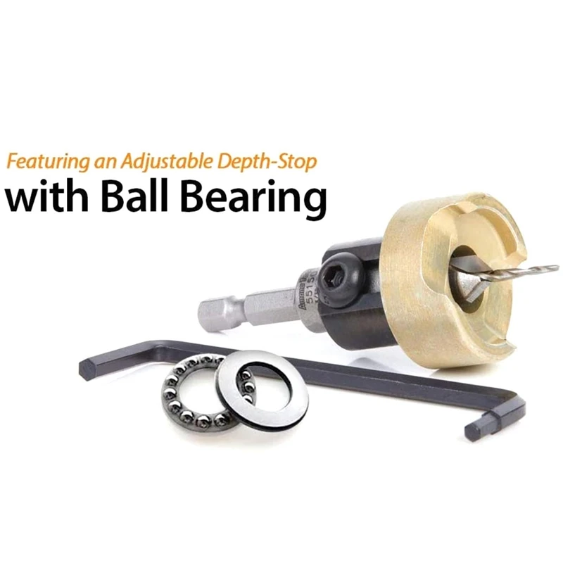 Woodworking Countersink Drill With Adjustable Depth Countersink Bit For 3/8 X 3/32 X 1/4 Countersink Bit Durable