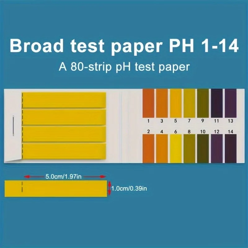 2packs PH.1-14 Test Paper Extensive Test Paper Litmus Test Paper 80 Strips PH Test With Storage Case