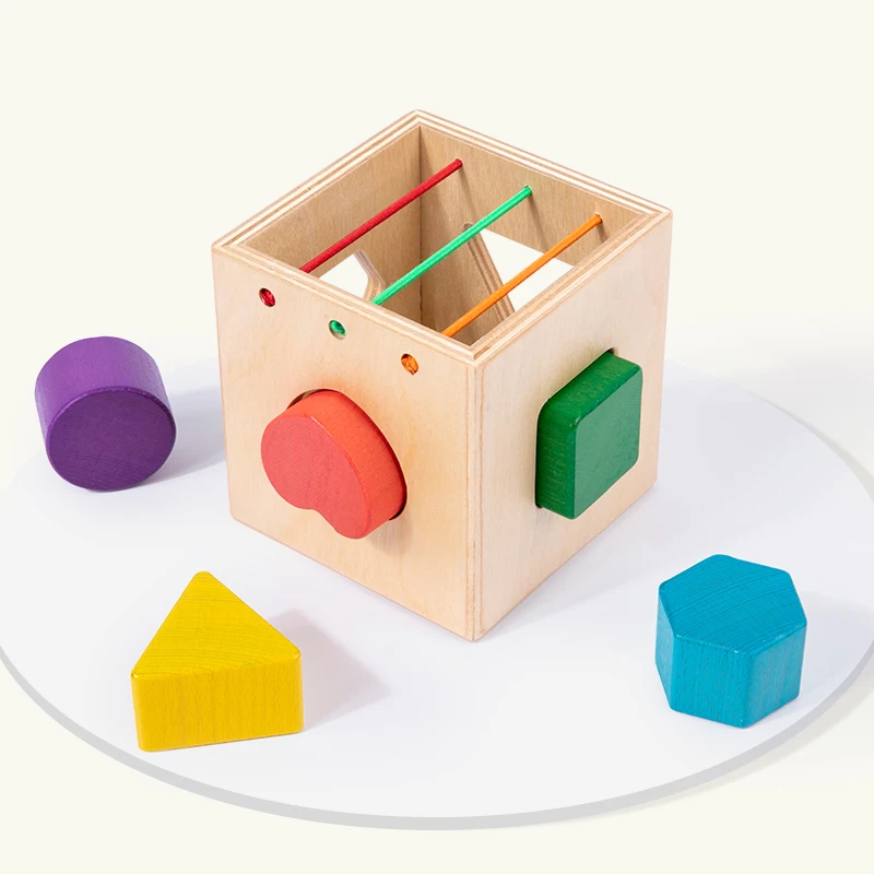 

Деревянная развивающая игрушка Монтессори: коробка для сопоставления фигур, игра для изучения цветов, упражнения на координацию рук и глаз
