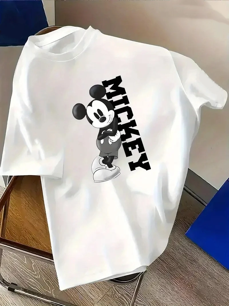

Disney Mickey Mouse Series Men's T-shirt, Men's Casual Pure Cotton Short-sleeved, Fashionable and Sporty Street Men's Clothing