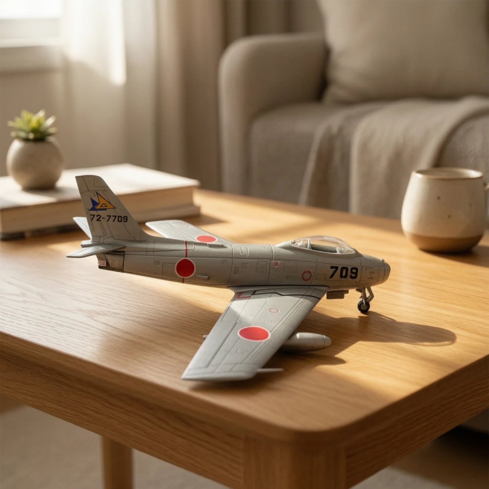 F-86F Blade Model 1:100 Scale Diecast Jet Model Die-Cast Fighter Jet Toy Static for Aviation Enthusiasts, Desk Display