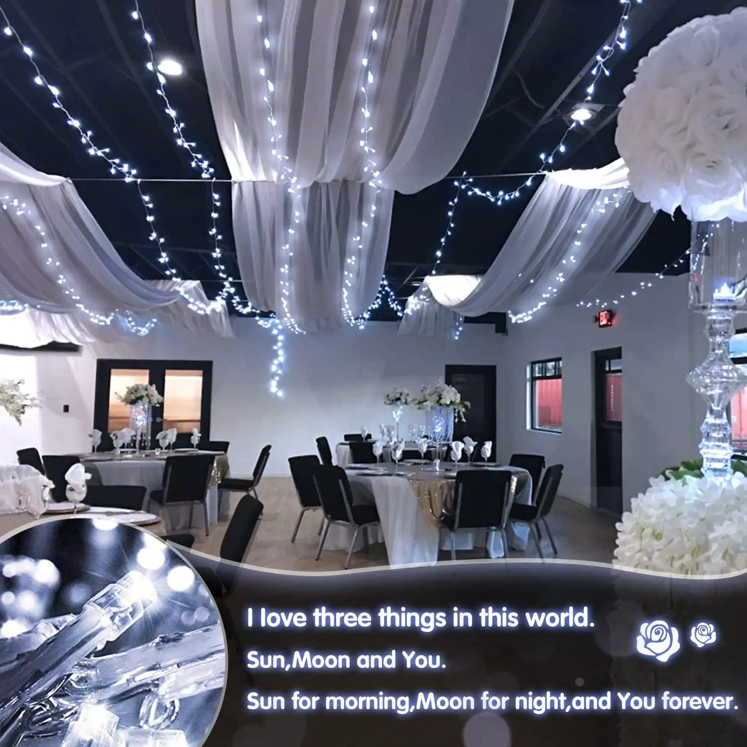 8 Modes Remote 100 LED Christmas Lights Outdoor Battery Power String Lights Waterproof Twinkle Fairy Mini Lights with Indoor