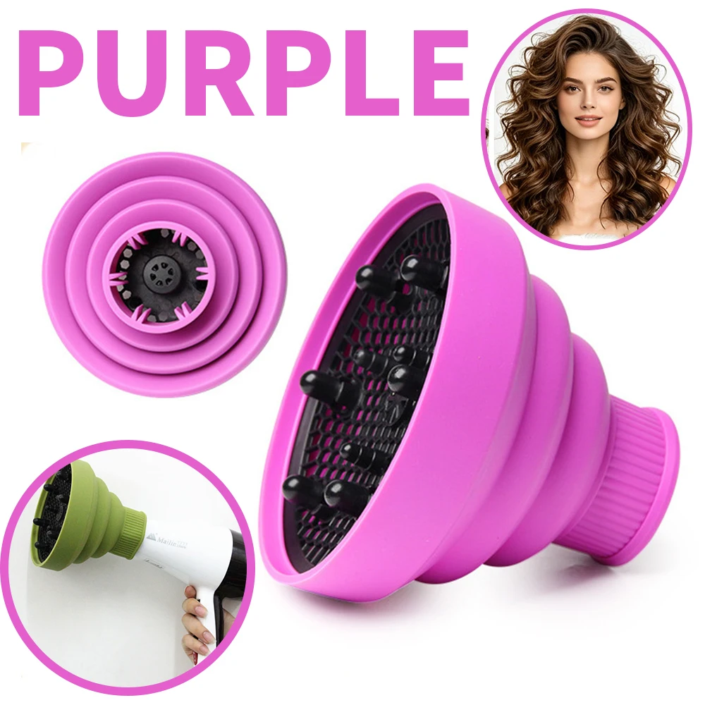 Collapsible Silicone Hair Dryer Diffuser for Curly Hair