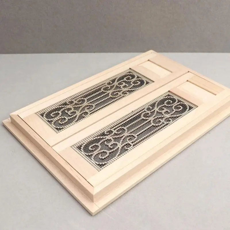 77HD 1/12 Búp bê thu nhỏ Cửa màn hình đôi cửa không sơn cho màn hình dự án mô hình thủ công sáng tạo và sử dụng giáo dục