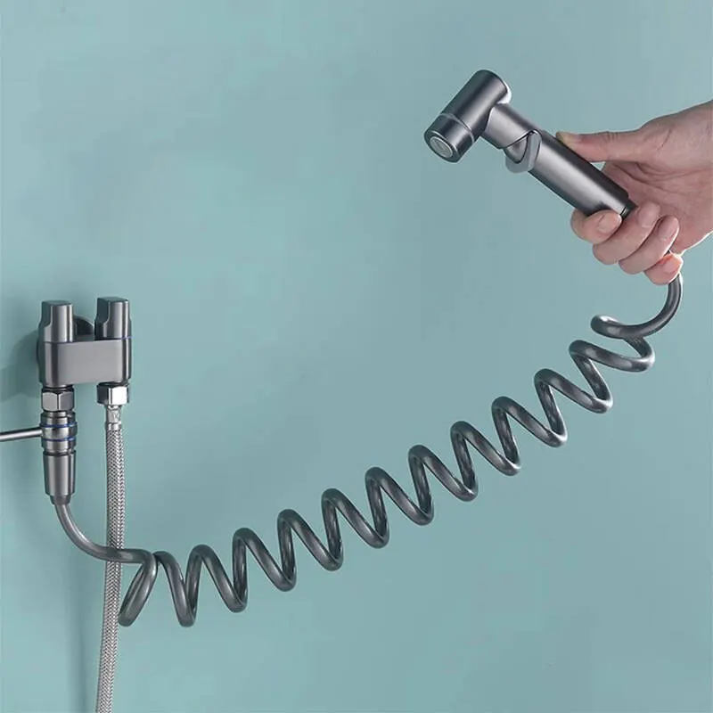 

Toilet Spray Gun Telescopic Hose Bidet Water Inlet Pipe Telephone Line Spring Pipe Shower Head Elastic Shower Head Water Pipe