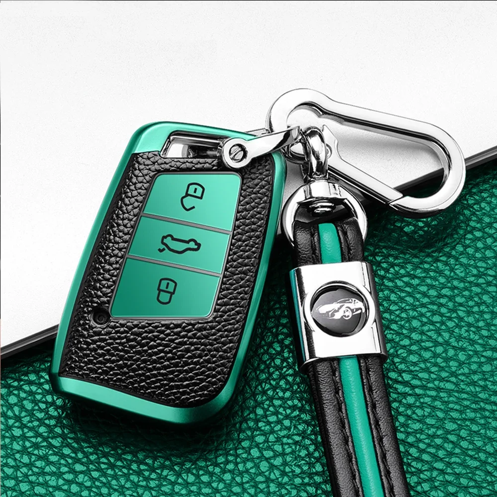 

Кожаный чехол для автомобильного ключа из ТПУ для VW Volkswagen Magotan Passat B8 Skoda Superb Kodiaq A7, чехол для ключа, защитная сумка для брелка