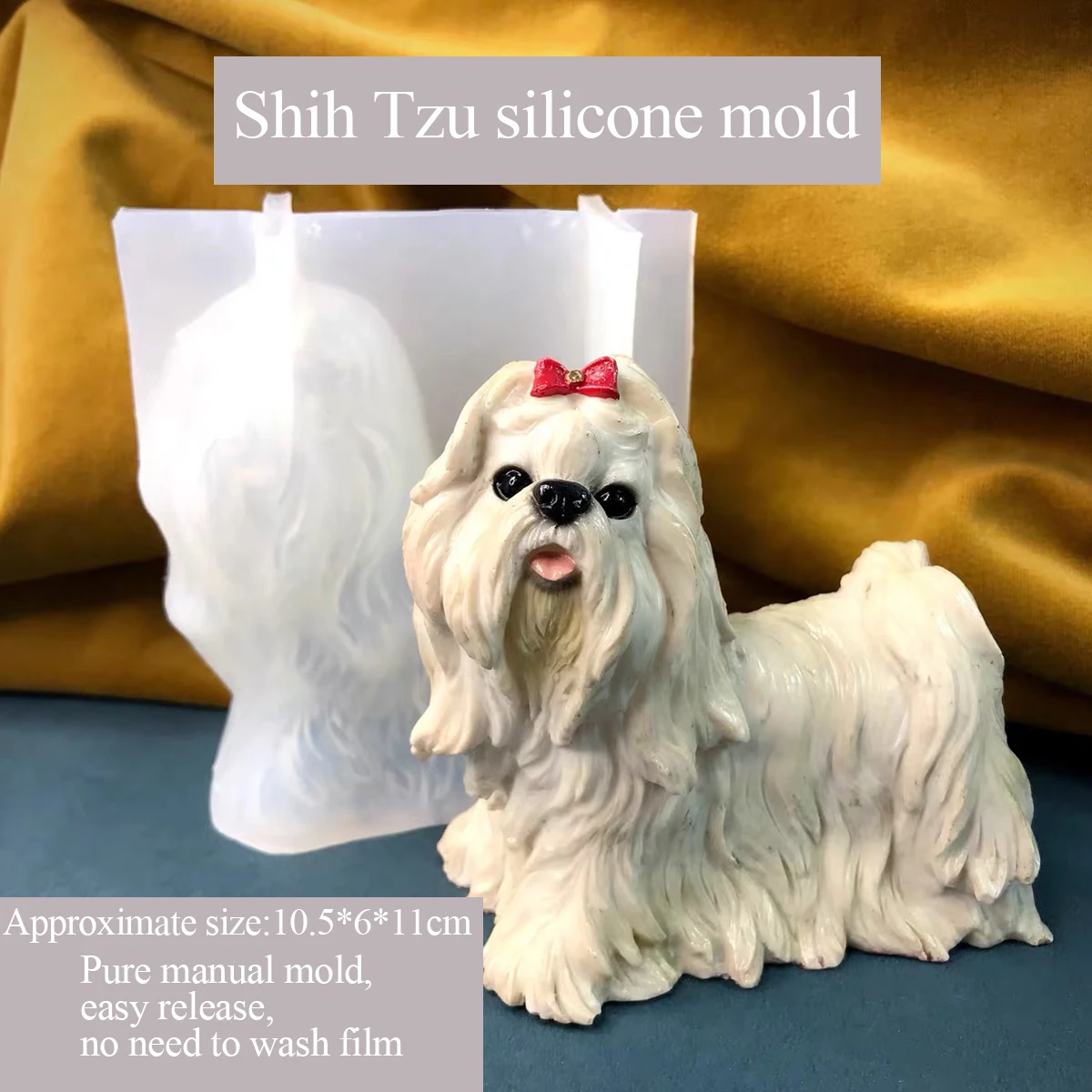 

Shih Tzu Silicone Mold, Aromatherapy Plaster, Handmade, DIY, Three-Dimensional, Grinding Tools, Cute