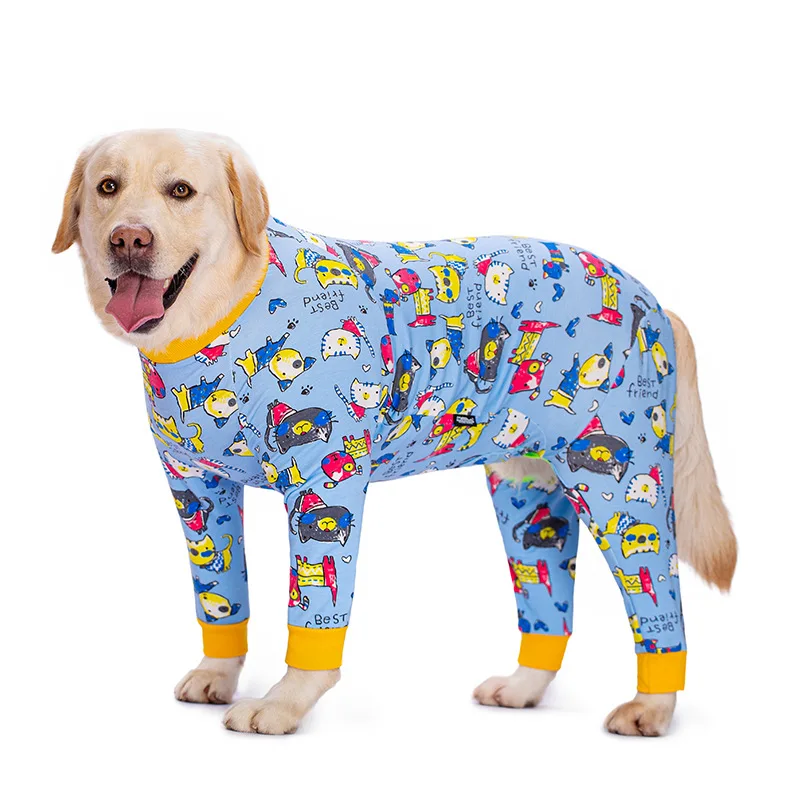 SULEGR Large Dog Pajamas Anti Licking Dog Recovery Clothes, Kightweight Onesie, Starlight Rainbow/Wild Horse Prints Dog Clothing