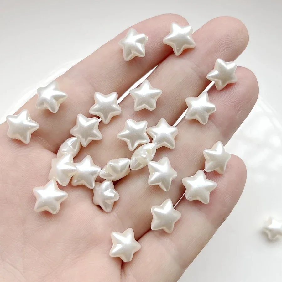 50pcs 11mm white five-pointed star decorative beads diy bracelet necklace jewelry making home party decorative beads