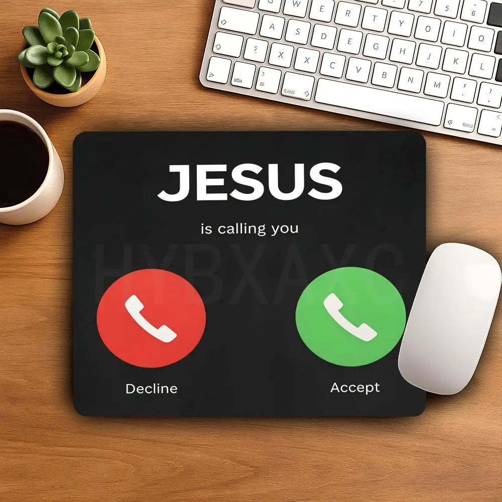 

HYBXAXC Funny Call Theme Small Mouse Pad Non Slip Rubber Desk Mat Waterproof Gaming Keyboard Pad for Office Home