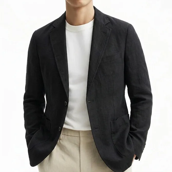 Linen Casual Suit Men's 2026 Spring Thin Solid Color Commuter Cotton and Linen Single Blazer