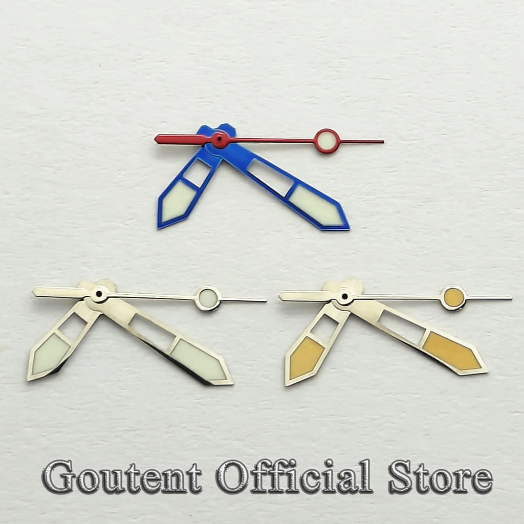Goutent Hollow Trapezoidal Watch Hands Green Luminous Fit NH35 NH36 ETA 2824 2836 Miyota 8200 8205 8221A 8215 Automatic Movement