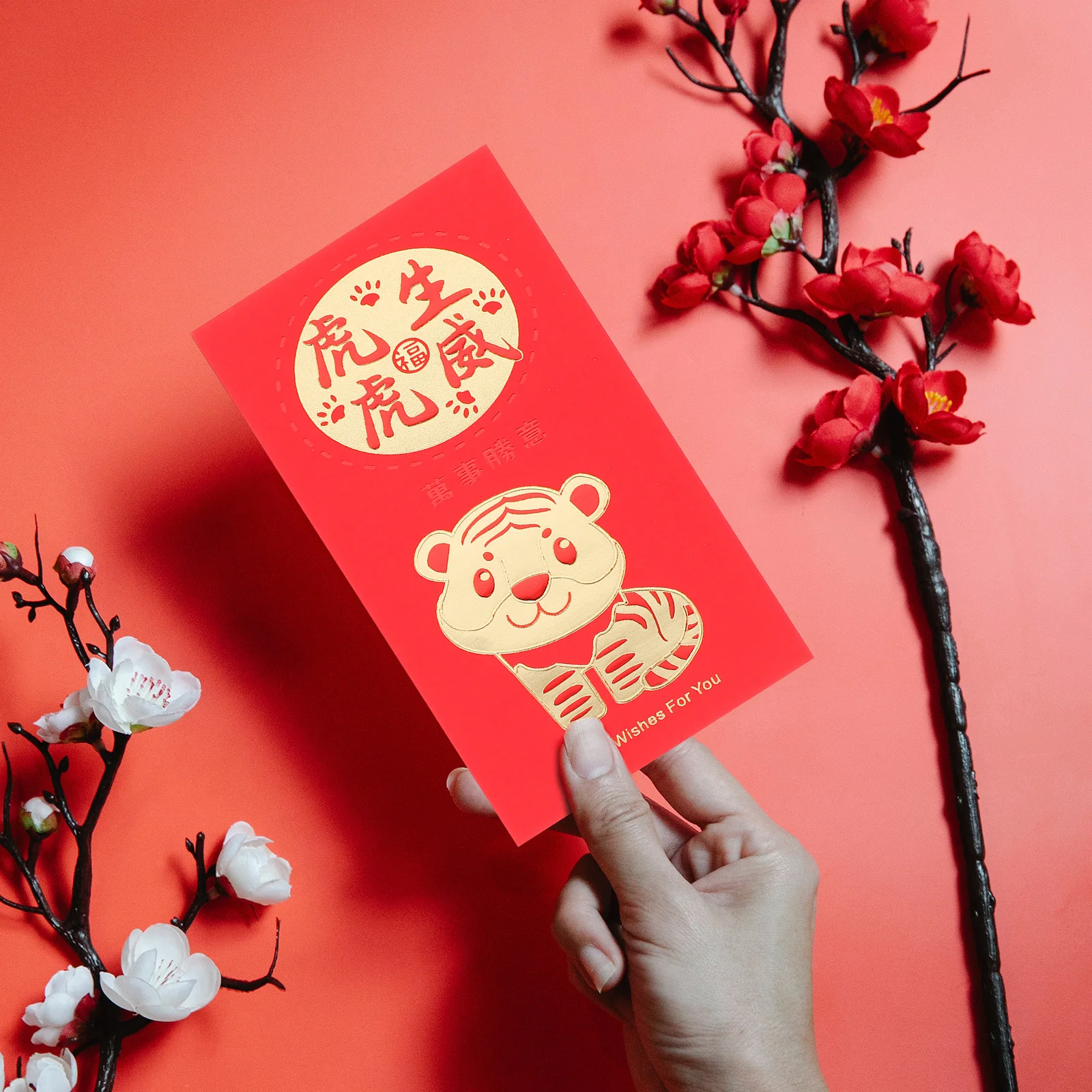 30pcs New Year Envelopes 2022 Chinese Tiger Year Money Pockets Red Packets For Spring Festival Traditional Ceremony Chinese