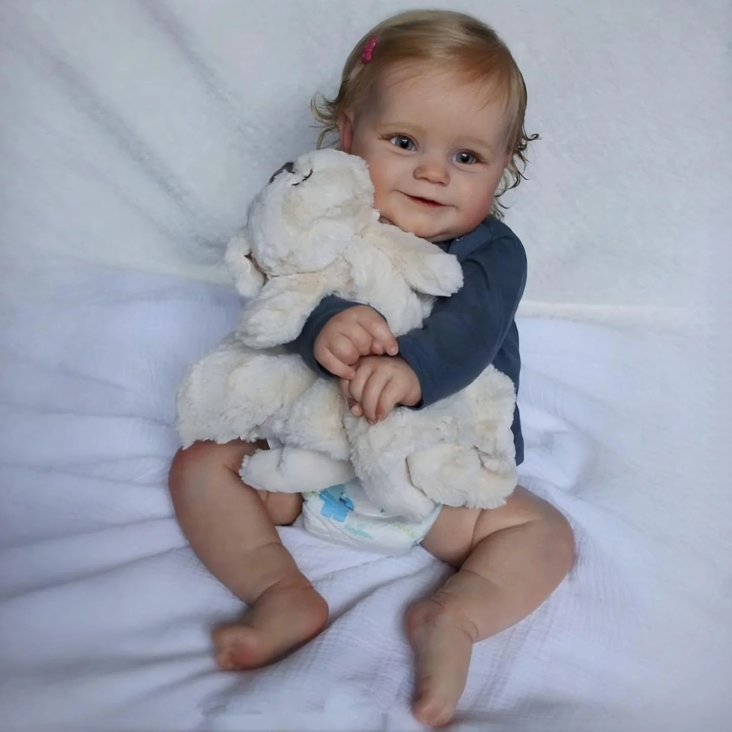 Image of Lebensecht Reborn Puppen 22 Zoll 55 cm Vollkörper Silikon Vinyl Realistische Handgefertigt Reborn Babypuppen Wie Echt Neugeborene