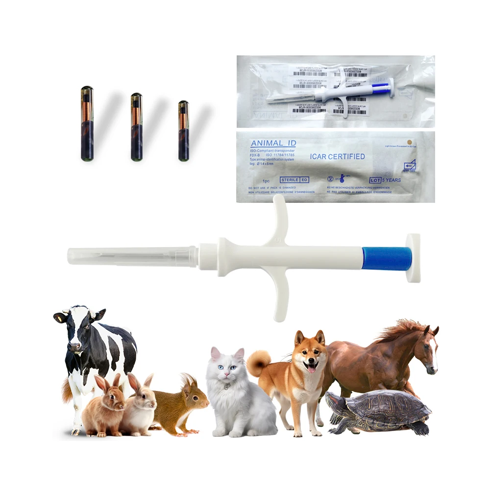 

Implantable RFID Bioglass Animal Microchip for Pets & Cattle Identification