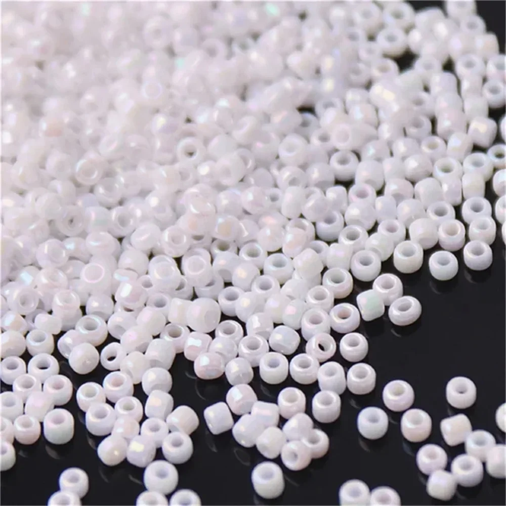 Perles de rocaille en verre tchèque, série blanche, multi-taille, 1.5mm, 2mm, 3mm, 4mm, perles d'espacement rondes pour bijoux à bricoler soi-même, accessoires de vêtements exécutifs