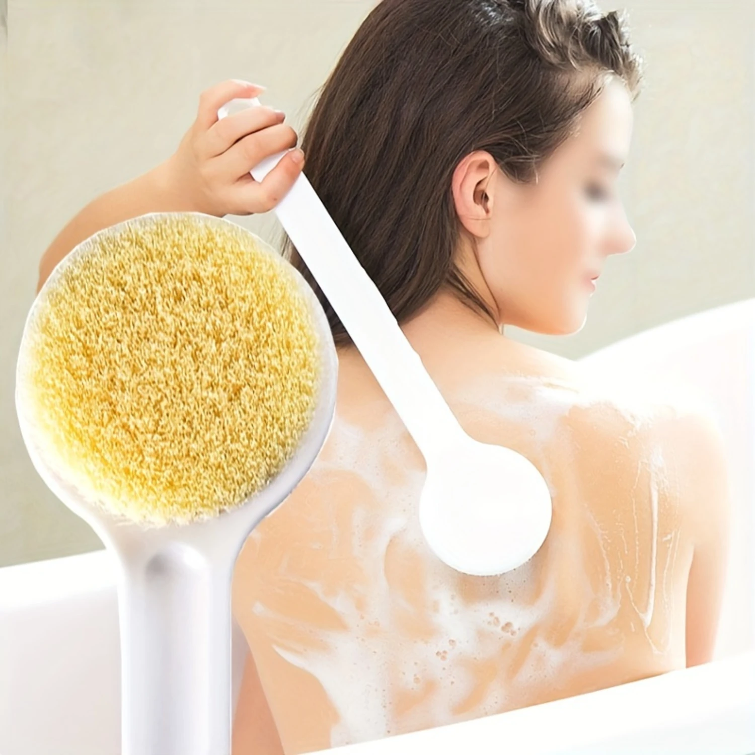 

Long Handle Bath Brush Set - Exfoliating Back Scrubber for Shower, Easy Reach & Comfort Grip