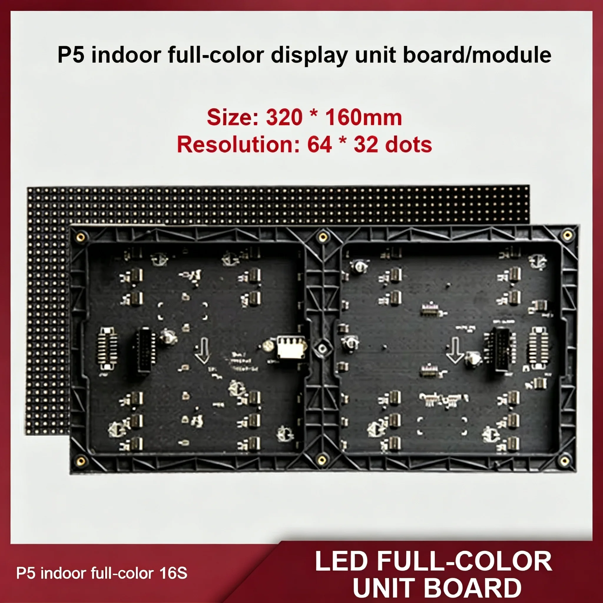 P5 Indoor Full Color SMD HUB75 LED Display Module RGB Animation Pixel LED Video Wall Digital Signage LED Panel