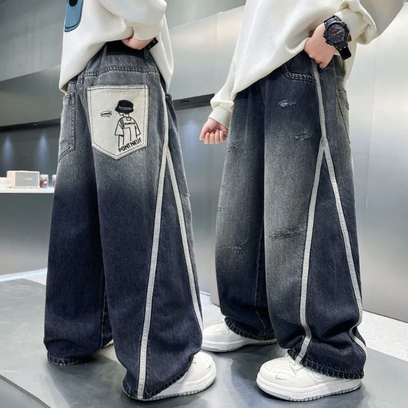 2025 New Boys Straight Jeans Big & Tall Kids Autumn Winter Denim Pants Boys Long Jeans 3 2025 New Boys Straight Jeans Big & Tall Kids Autumn Winter Denim Pants Boys Long Jeans 3