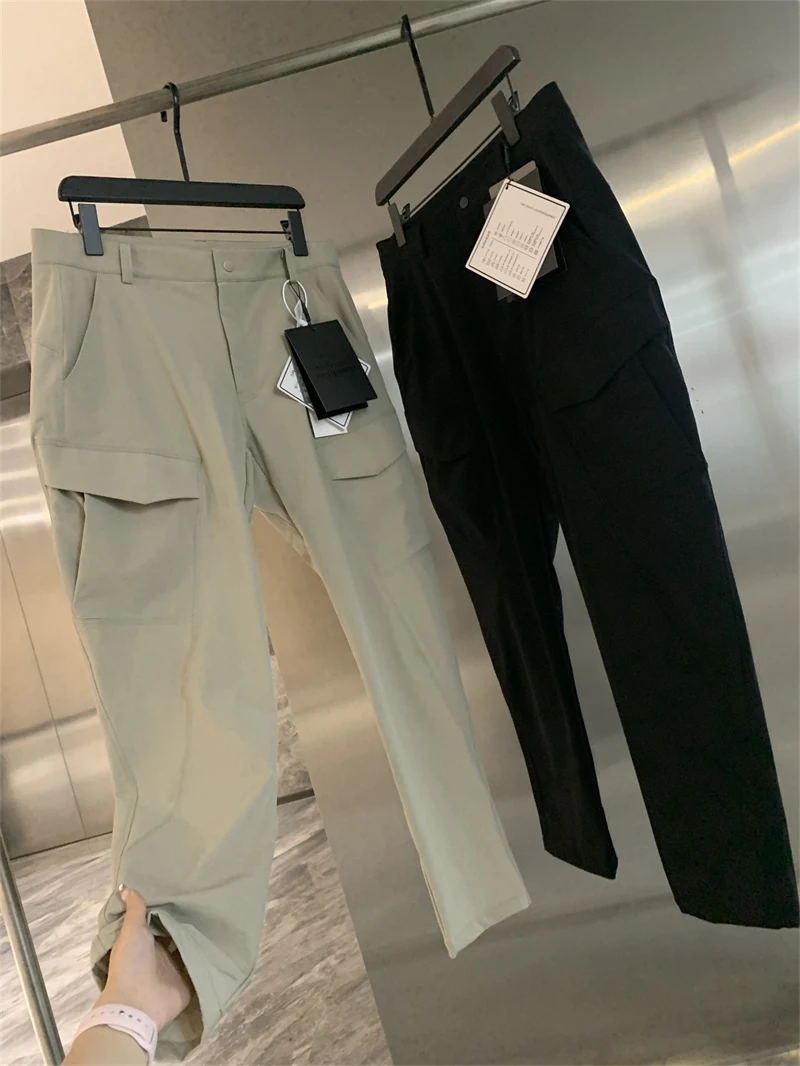 

Outdoor Men's Waterproof Breathable Qui Dry Workwear Casual Pants 3D Tailoring Straight Leg Zipper mid Waist Long Trousers