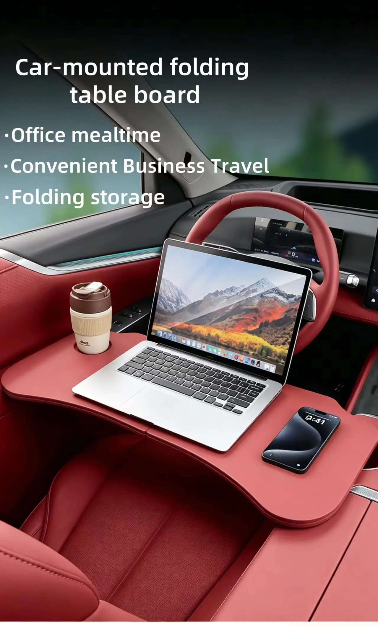 

Universal Car table NAPP material dining cup holder Wheel tray travel fold Desk laptop portable office table car accessories