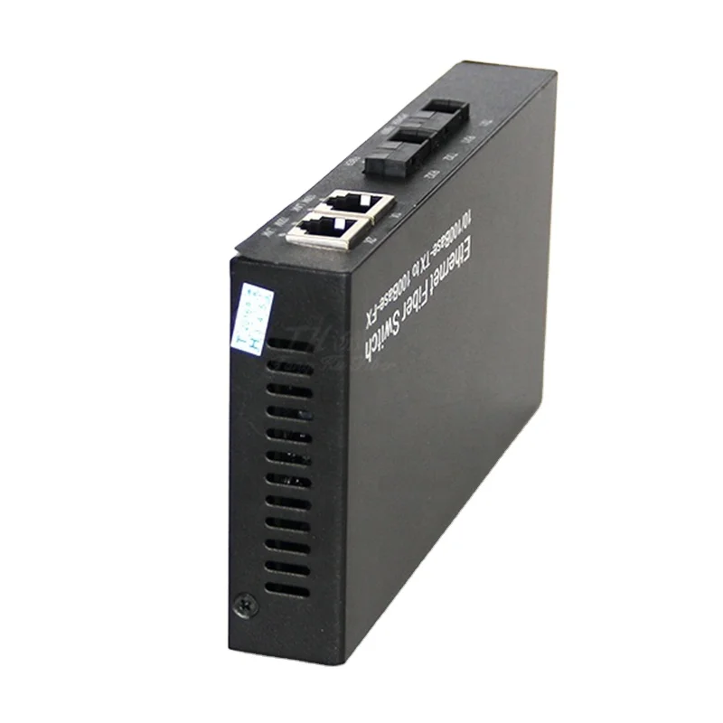 Fiber Optic Media Converter 2 SC Fiber Port 2 RJ45 Port 10/1000Mbps Single Mode Single Fiber