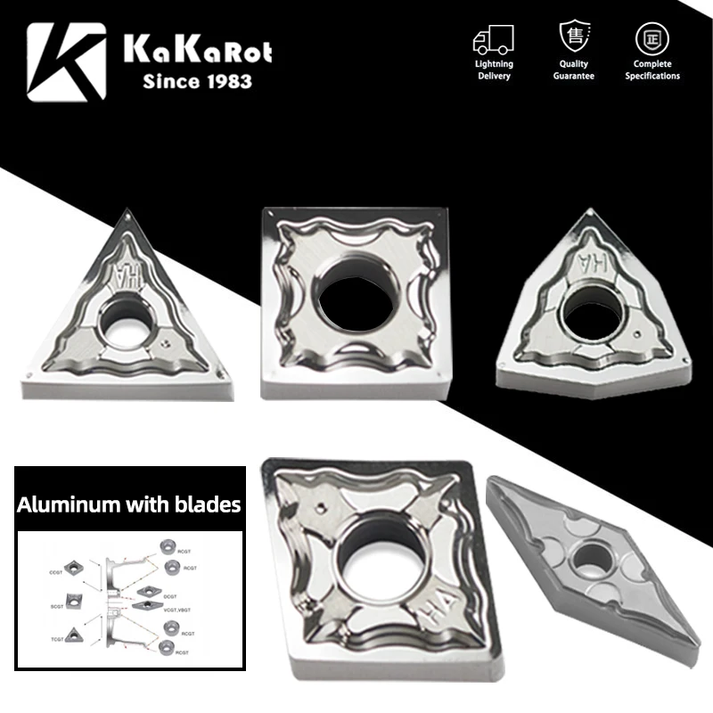 

KaKarot Aluminum Lathe Inserts TNMG1204 CNMG120408 WNMG080404 SNMG Peach H01 Turning Tools CNC Insert NC Insert Tablets Forged