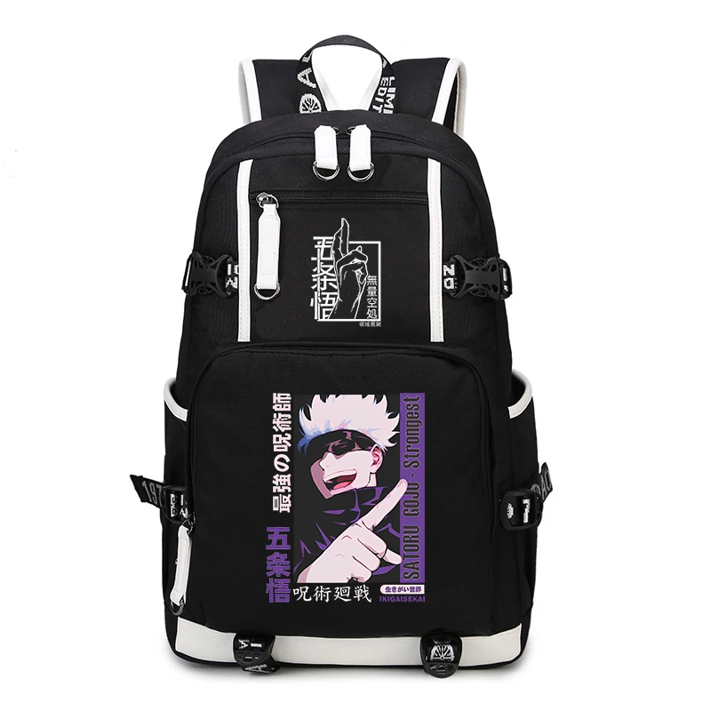 Jujutsu Kaisen anime backpack Satoru Gojo printed children\'s double bag campus student school bag outdoor travel bag