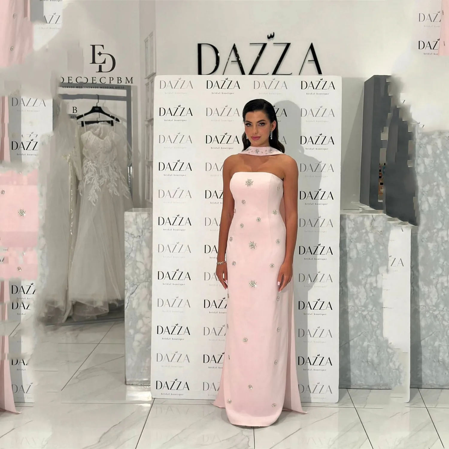 

EDECPBM Mermaid Women Evening Dresses 2025 Luxury Diamond Decoration Customized Beautiful Prom Dresses Store فساتين سهرة Shawl