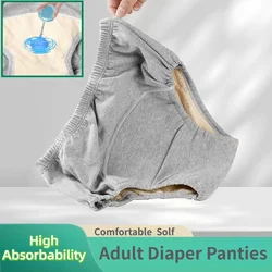 Adult Diaper Panties Underwear Men Women Plus Large Size Cotton Leak Urine Elderly Incontinence Care Washable Briefs Plus Size