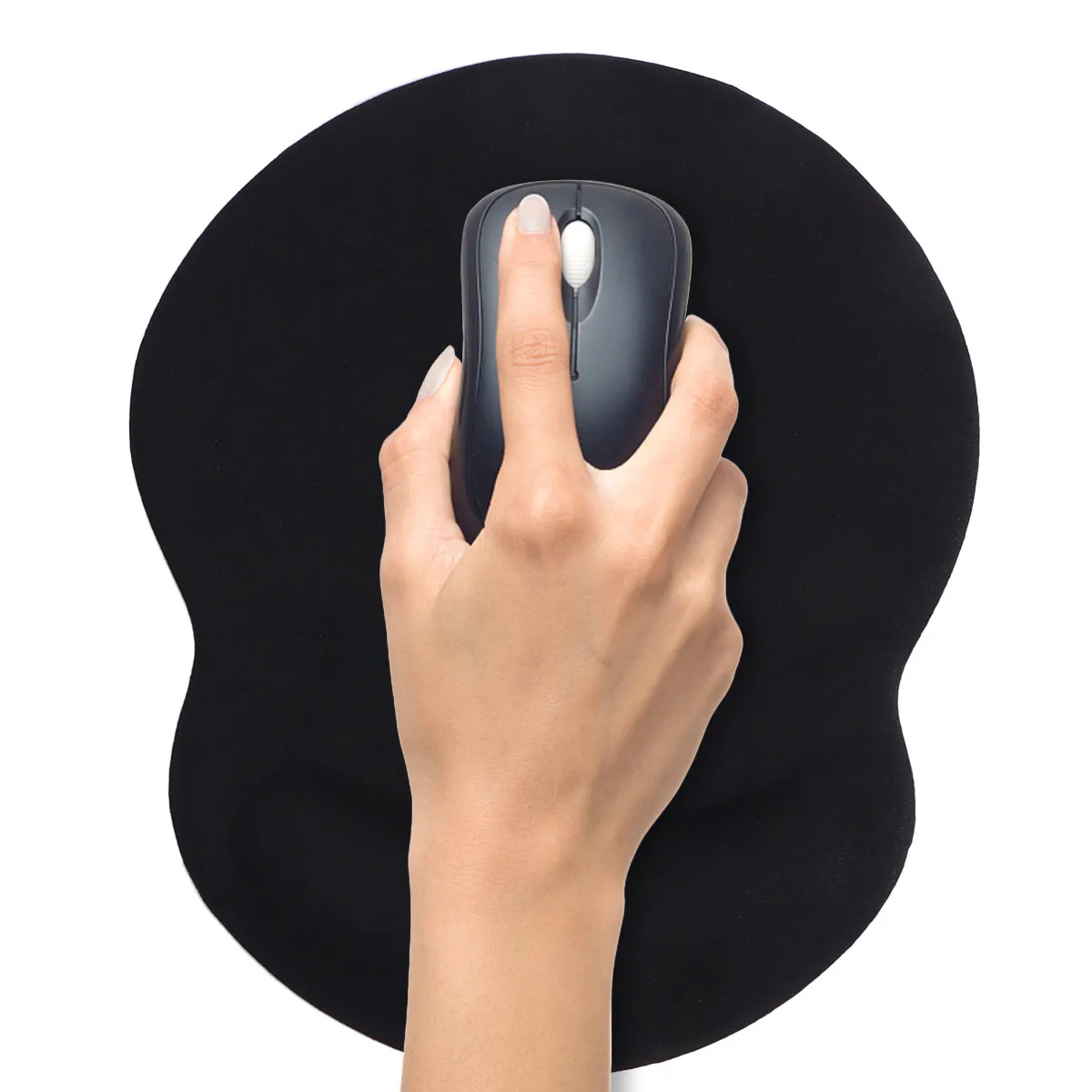 Silicone Mouse Pad Black Ergonomic Wrist Support for Office Gaming Computer Laptop Reduce Wrist Pressure