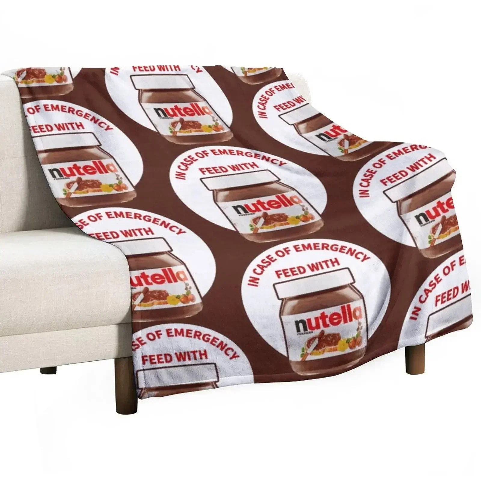 

In Case Of Emergency Feed With Nutella Throw Blanket blankets ands Summer Blankets Sofas Of Decoration Kid'S Blankets