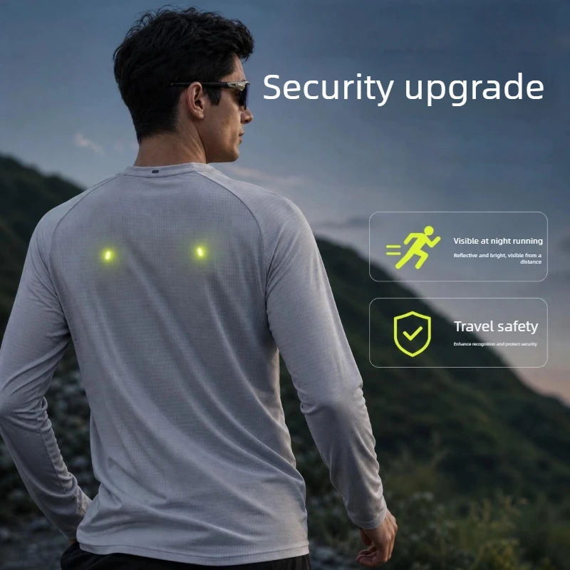 Men's Quick-Dry Shirt New Outdoor Casual Hiking Sun-Protective Fitness Top Running Reflective Sports Long-Sleeve T-Shirt